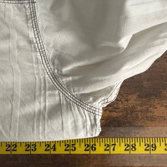 Cowboy Legend Western Shirt XXL White Brown Embroidered Long Sleeve Snap Buttons - Picture 3 of 10